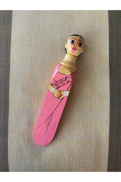 Door Stopper - Lady in Salmon Pink Saree
